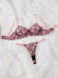 NEW 2 piezas/set Conjunto de lenceria sexy para mujeres bordado en 3D