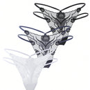 Conjunto de 3 piezas de tangas para mujeres con malla transparente bordada