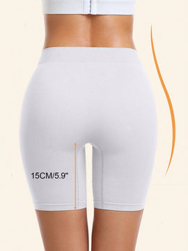 SXY 2paquete Shorts de Biker de Cintura Ancha Solidos, para usar debajo de vestidos para mujer, calzoncillos tipo boxers sin costuras antirozaduras y suaves para mujeres
