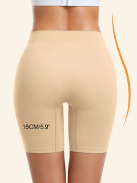 SXY 2paquete Shorts de Biker de Cintura Ancha Solidos, para usar debajo de vestidos para mujer, calzoncillos tipo boxers sin costuras antirozaduras y suaves para mujeres
