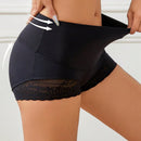 1 pieza Mujeres Cintura Alta Bragas Boxer Briefs Panty de Encaje Panties Cortos de Control de Barriga Boyshorts Florales