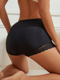 1 pieza Mujeres Cintura Alta Bragas Boxer Briefs Panty de Encaje Panties Cortos de Control de Barriga Boyshorts Florales