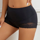 1 pieza Mujeres Cintura Alta Bragas Boxer Briefs Panty de Encaje Panties Cortos de Control de Barriga Boyshorts Florales