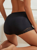 1 pieza Mujeres Cintura Alta Bragas Boxer Briefs Panty de Encaje Panties Cortos de Control de Barriga Boyshorts Florales