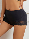 1 pieza Mujeres Cintura Alta Bragas Boxer Briefs Panty de Encaje Panties Cortos de Control de Barriga Boyshorts Florales
