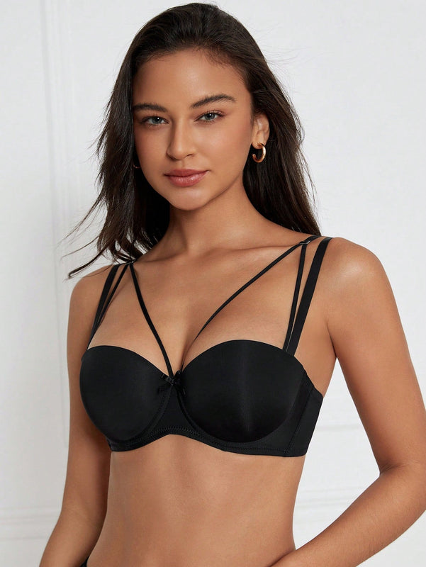 DesireSculpt Sujetador push up con diseno de lazo con aro