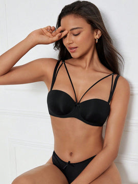 DesireSculpt Sujetador push up con diseno de lazo con aro