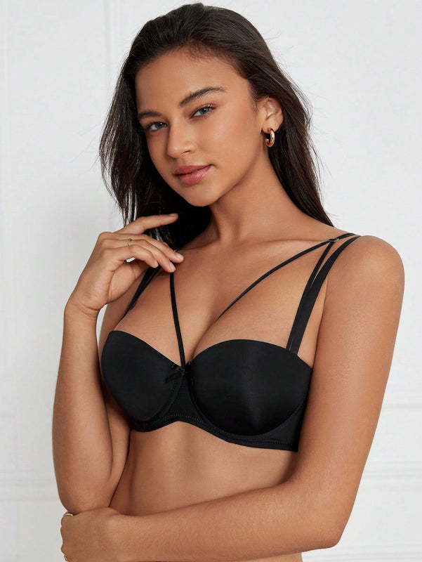 DesireSculpt Sujetador push up con diseno de lazo con aro