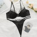 NEW Conjunto de ropa interior sexy para mujer en encaje negro con sujetador y panty