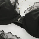 NEW Conjunto de ropa interior sexy para mujer en encaje negro con sujetador y panty