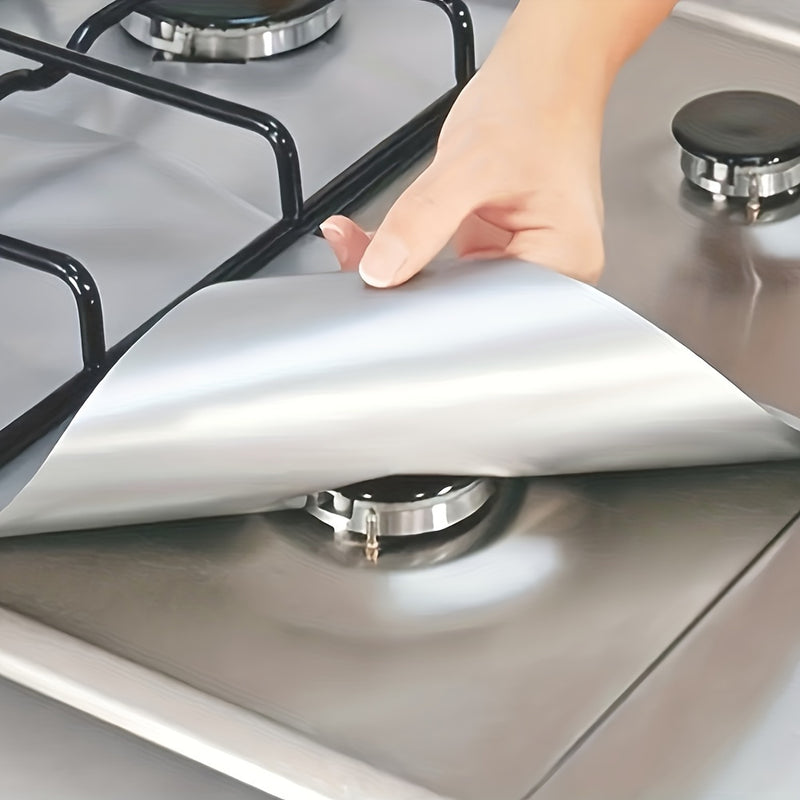 Juego de 4 tapetes reutilizables para quemadores de estufa para proteger la superficie de la estufa, ideal para herramientas y accesorios de limpieza de cocina, sin batería, accesorios para cocina de RV.