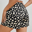 PETITE Shorts casuales de pierna ancha con estampado de margaritas para verano