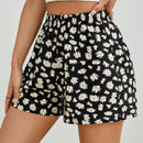 PETITE Shorts casuales de pierna ancha con estampado de margaritas para verano