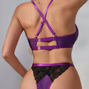 Conjunto de lenceria para mujer con encaje de moda y empalmes
