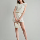 MOTF PREMIUM SHORTS SOLIDOS DE ENCAJE CON BOLSILLO INCLINADO