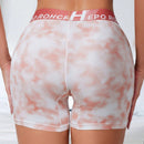 Pantalones anchos para mujer con cinturon tejido y estampado tie-dye para uso diario