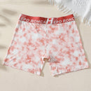 Pantalones anchos para mujer con cinturon tejido y estampado tie-dye para uso diario