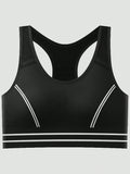Sujetador deportivo negro de mujer, sin alambre, ropa interior atletica transpirable y comoda, delgada