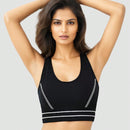 Sujetador deportivo negro de mujer, sin alambre, ropa interior atletica transpirable y comoda, delgada