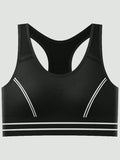 Sujetador deportivo negro de mujer, sin alambre, ropa interior atletica transpirable y comoda, delgada