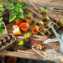 13PCS Mini Juego de Herramientas de Mano para Jardín - Kit de Pala de Trasplante de Metal y Madera con Bolsa de Tela para Plantar Bonsáis al Aire Libre - Uso Manual sin Electricidad
