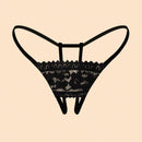 Panties Sexys De Encaje Abierto En La Entrepierna En Forma De Tanga Para Mujeres