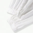 MOTF PREMIUM BLUSA UNICOLOR CON VOLANTES DE CINTAS, PLISADA CON DOBLADILLO