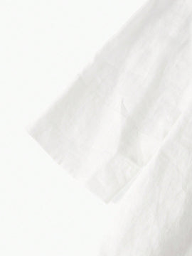 MOTF PREMIUM Blusa De Encaje De Panel De Cuello De Lazo Con Flecos De Lino Puro