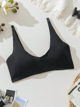 Sujetador de unicolor sin costuras para mujeres comodo