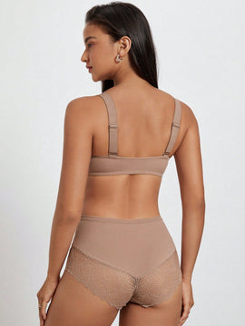 DesireSculpt Conjunto de 2 Bralette basicos suaves y comodos con correas anchas para los hombros, cierre frontal y diseno sin costuras