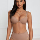 NEW  DesireSculpt Conjunto de 2 Bralette basicos suaves y comodos con correas anchas para los hombros, cierre frontal y diseno sin costuras