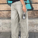 Jeans casuales de cintura alta y pierna ancha vintage