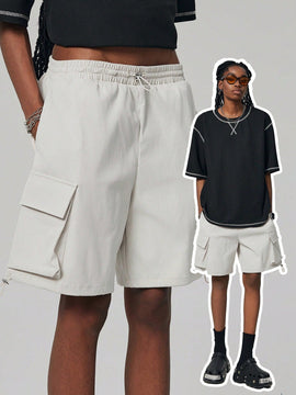 Coolane Shorts utilitarios de corte recto, estilo de novio, genero neutral, primavera y verano, versatiles, longitud hasta la rodilla
