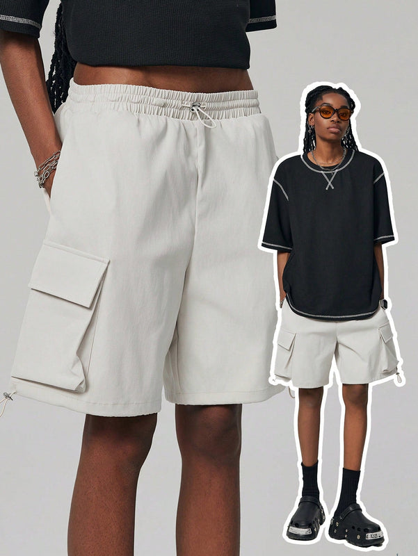Coolane Shorts utilitarios de corte recto, estilo de novio, genero neutral, primavera y verano, versatiles, longitud hasta la rodilla