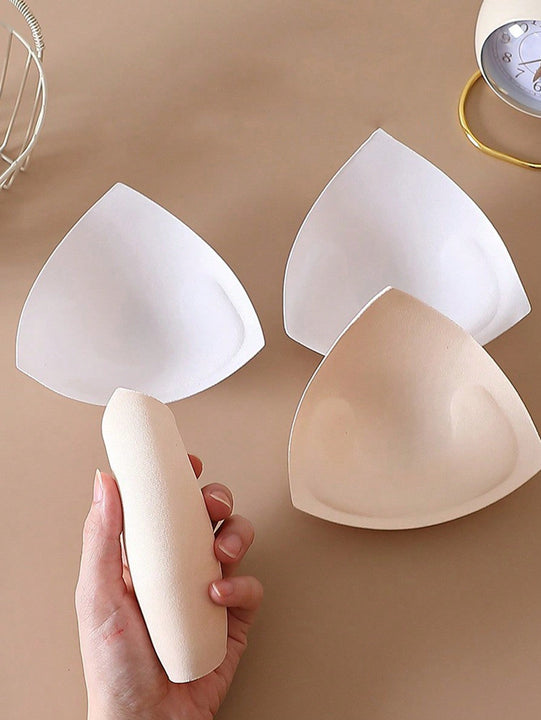 3 pares de almohadillas triangulares de esponja para Brasier, inserciones de Brasier delgado, transpirables para traje de bano/bikini/Brasier deportivo