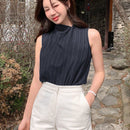 Dazy Designer Camisa sin mangas con lazo en la espalda para mujer, ideal para primavera y verano