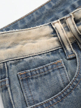DAZY Pantalones Jeans holgados de pierna ancha con bolsillos para mujeres para uso diario y casual