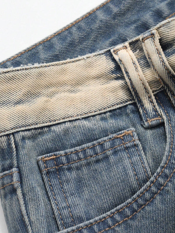 DAZY Pantalones Jeans holgados de pierna ancha con bolsillos para mujeres para uso diario y casual