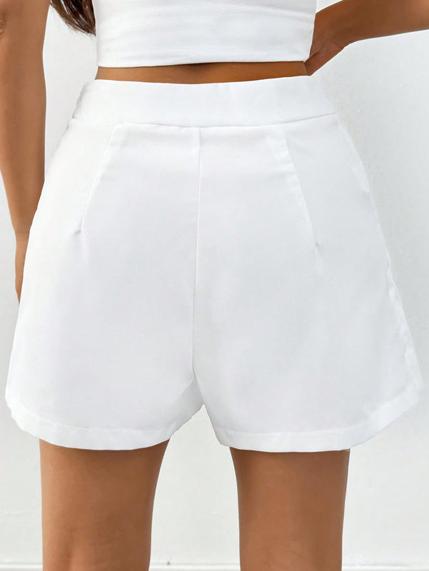 Prive Falda pantalon asimetrica de unicolor con estilo casual para mujer