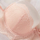 Set de sujetador de encaje con cable y panties con detalles de lazo, 1 pieza/set