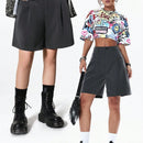 Coolane Shorts de traje con diseno plisado de moda para mujeres, adecuados para atuendos de primavera y verano con estilo callejero