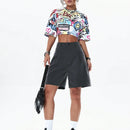 Coolane Shorts de traje con diseno plisado de moda para mujeres, adecuados para atuendos de primavera y verano con estilo callejero