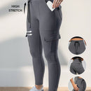 EZwear Pantalones De Carga Ajustados De Punto Gris Para Mujer Con Bolsillos