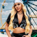 SXY Ropa de verano para mujeres de Street Wear, outfits para festivales country y de musica, blusa de primavera-verano, outfits para conciertos country, camisas cortas metalicas sexys para festivales de musica