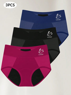 3 piezas Bragas menstruales de triangulo para mujer, a prueba de fugas, transpirables y comodas