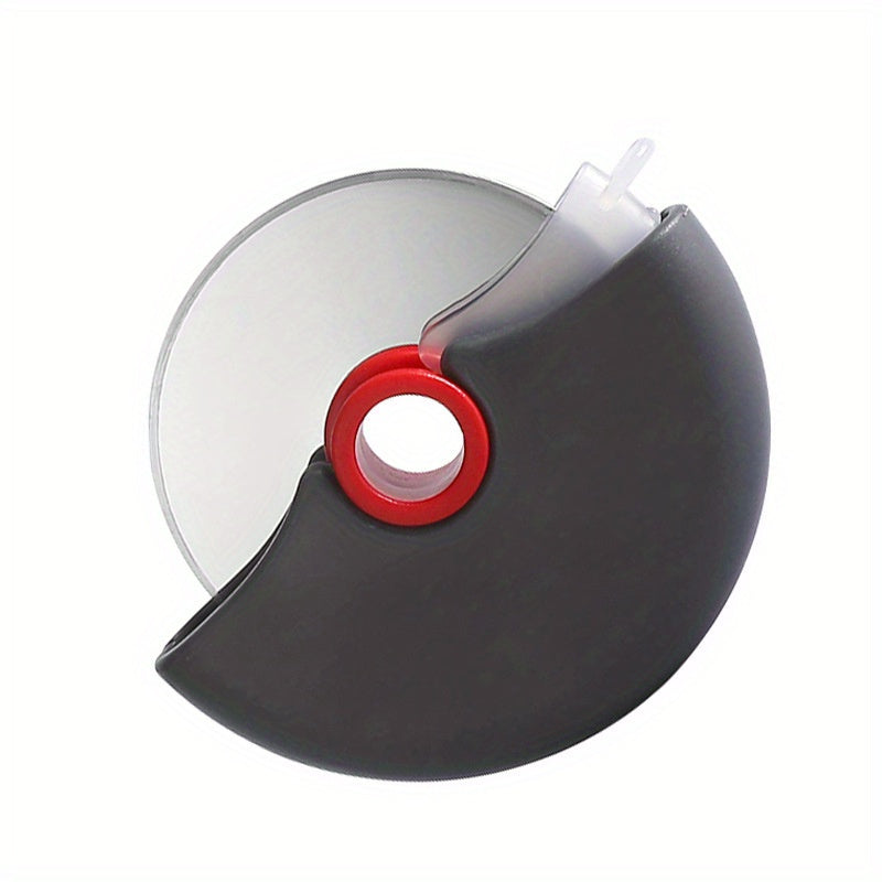 Cortador de pizza redondo de acero inoxidable - Herramienta de cocina sin carga para pastel, pan, horneado de pasteles, rodillo de ruleta para el hogar, camping, accesorio para barbacoa, esencial de verano, esencial de vacaciones de haya