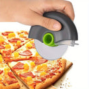 Cortador de pizza redondo de acero inoxidable - Herramienta de cocina sin carga para pastel, pan, horneado de pasteles, rodillo de ruleta para el hogar, camping, accesorio para barbacoa, esencial de verano, esencial de vacaciones de haya
