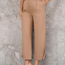 Clasi Pantalones ajustados de unicolor ajustables para mujeres, perfectos para uso diario informal