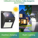 Lámpara solar de pared con 30 LED, sensor de movimiento para exteriores con detección automática infrarroja, ideal para jardín, patio, cerca y garaje