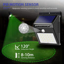 Lámpara solar de pared con 30 LED, sensor de movimiento para exteriores con detección automática infrarroja, ideal para jardín, patio, cerca y garaje